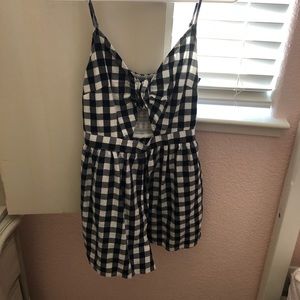 Gingham style romper shorts
